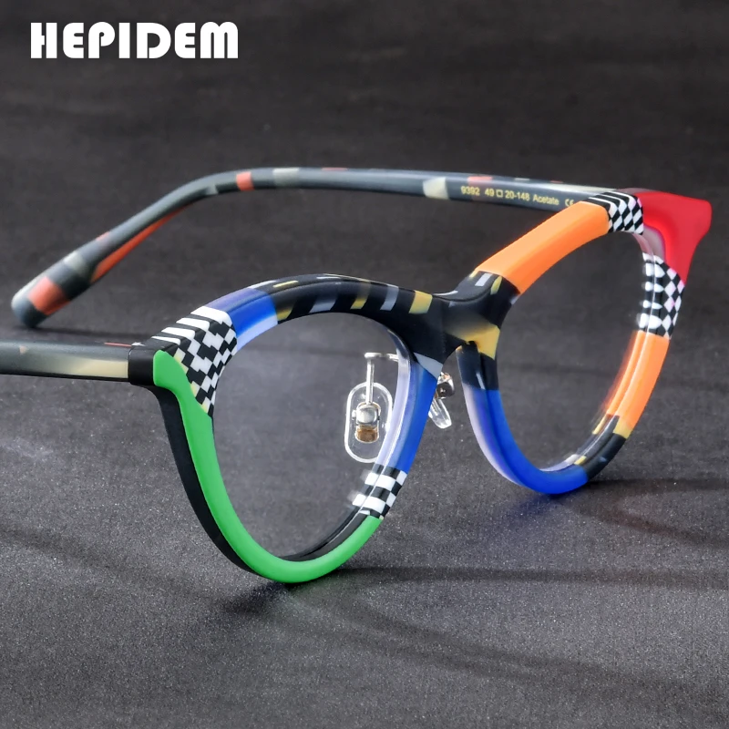HEPIDEM Acetate Glasses Frame Women Luxury Brand Design Cat Eye Eyeglasses Japanese Handmade Spectacle Thick Cateye Eyewear 9392