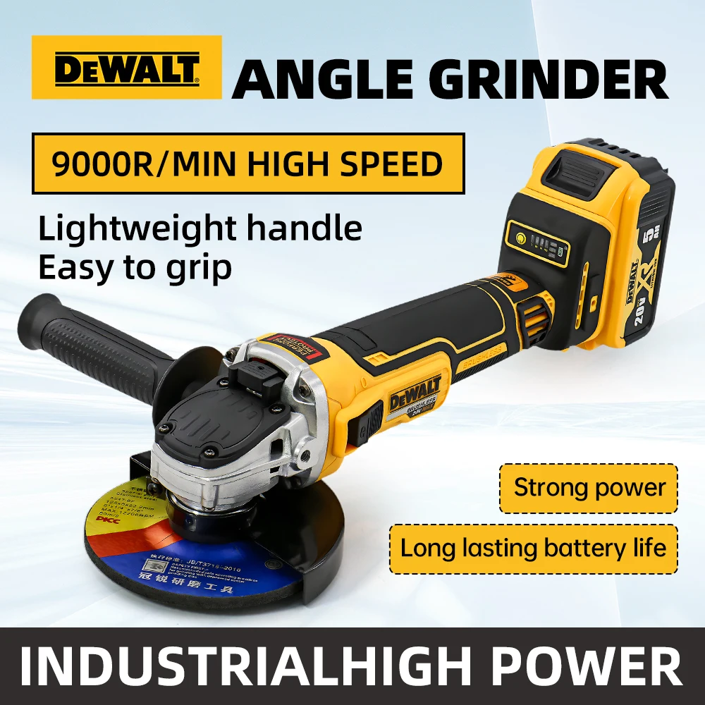 DEWALT Brushless Angle Grinder DCG405NT 100MM/125MM Portable Wireless Impact Polisher Metal Cutting Machine 20V Power Tool