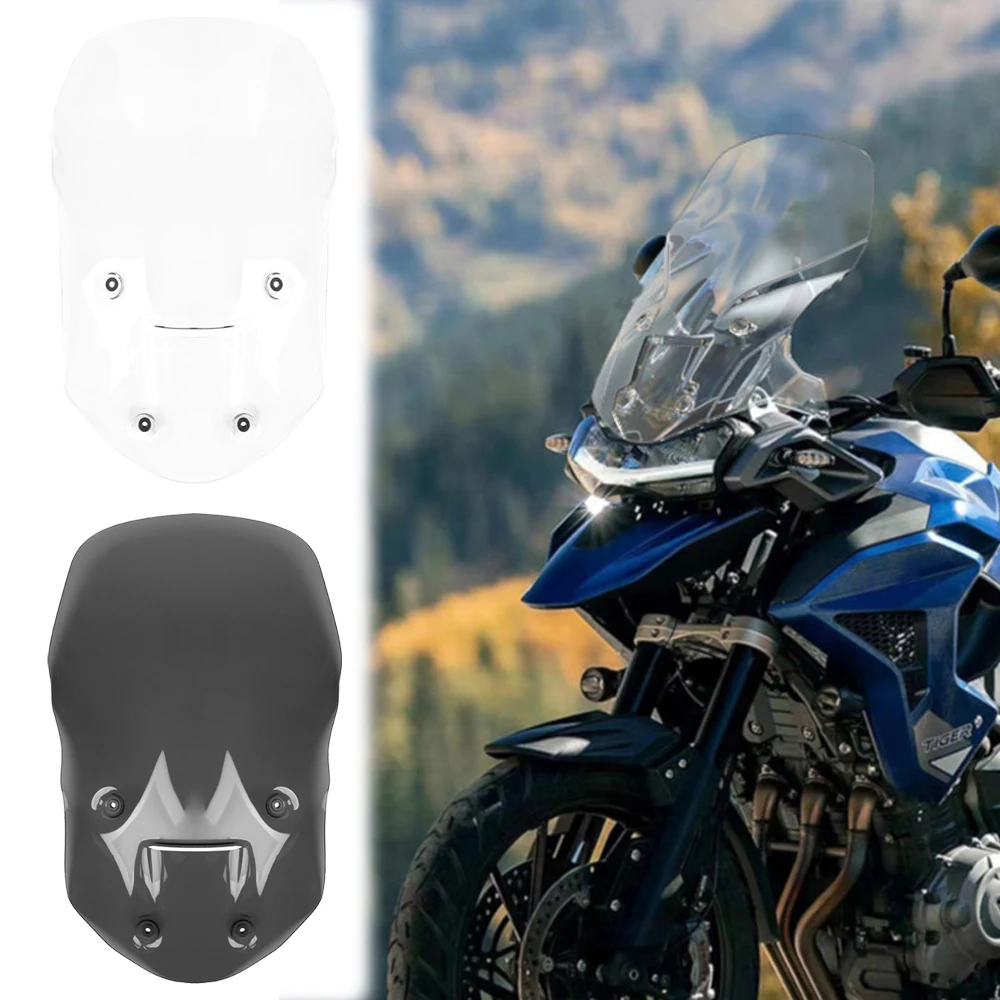 For Tiger 1200 GT Tiger1200GT Heightened Wind Deflectors Motorcycle Windshield Front Windscreen Glass Windproof Panel