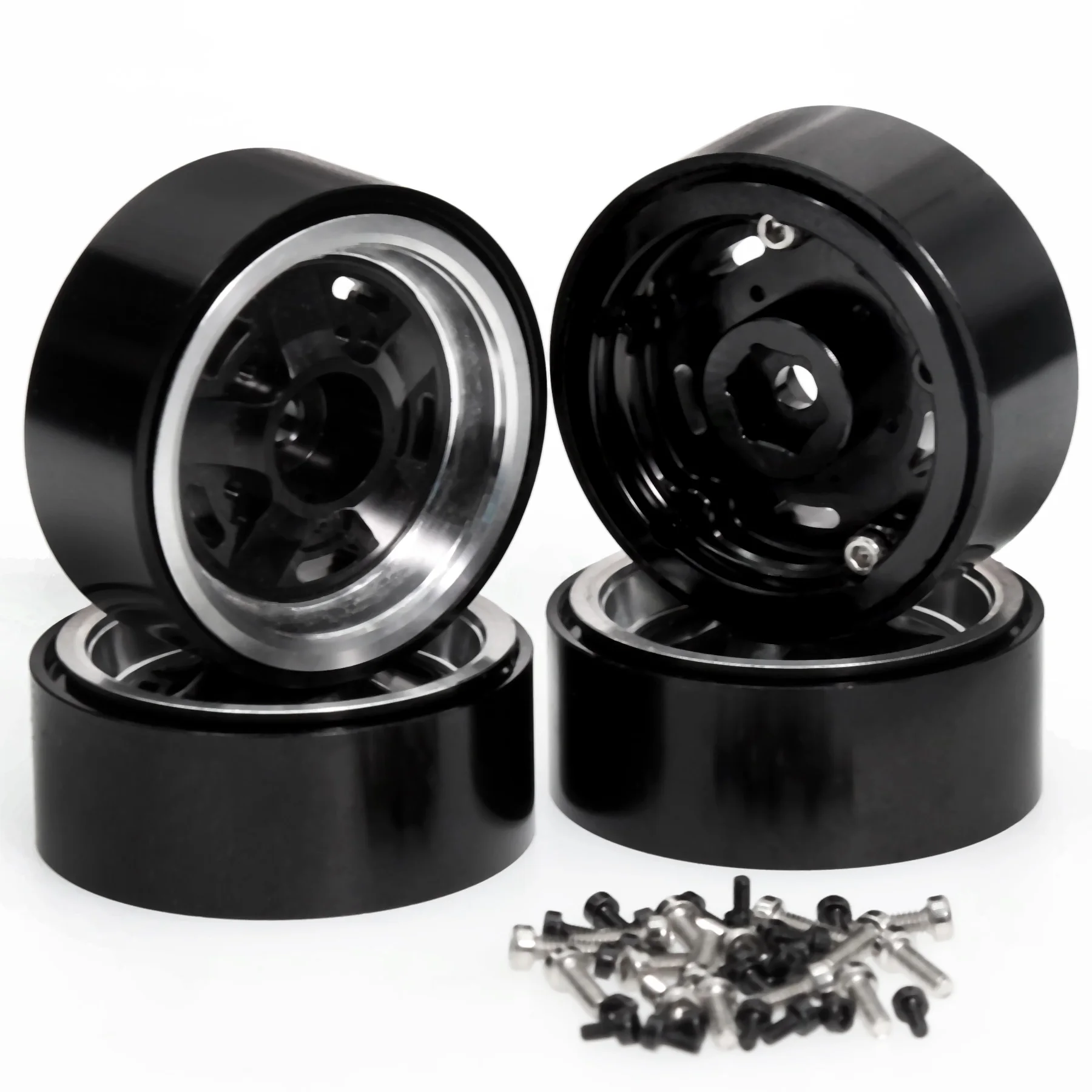 1,3" CNC Aluminium Beadlock Felgen Nabenreifen für 1/24 1/18 RC Crawler SCX24 TRX4M Axial RedCat Ascent-18 AX24 Upgrade-Teile