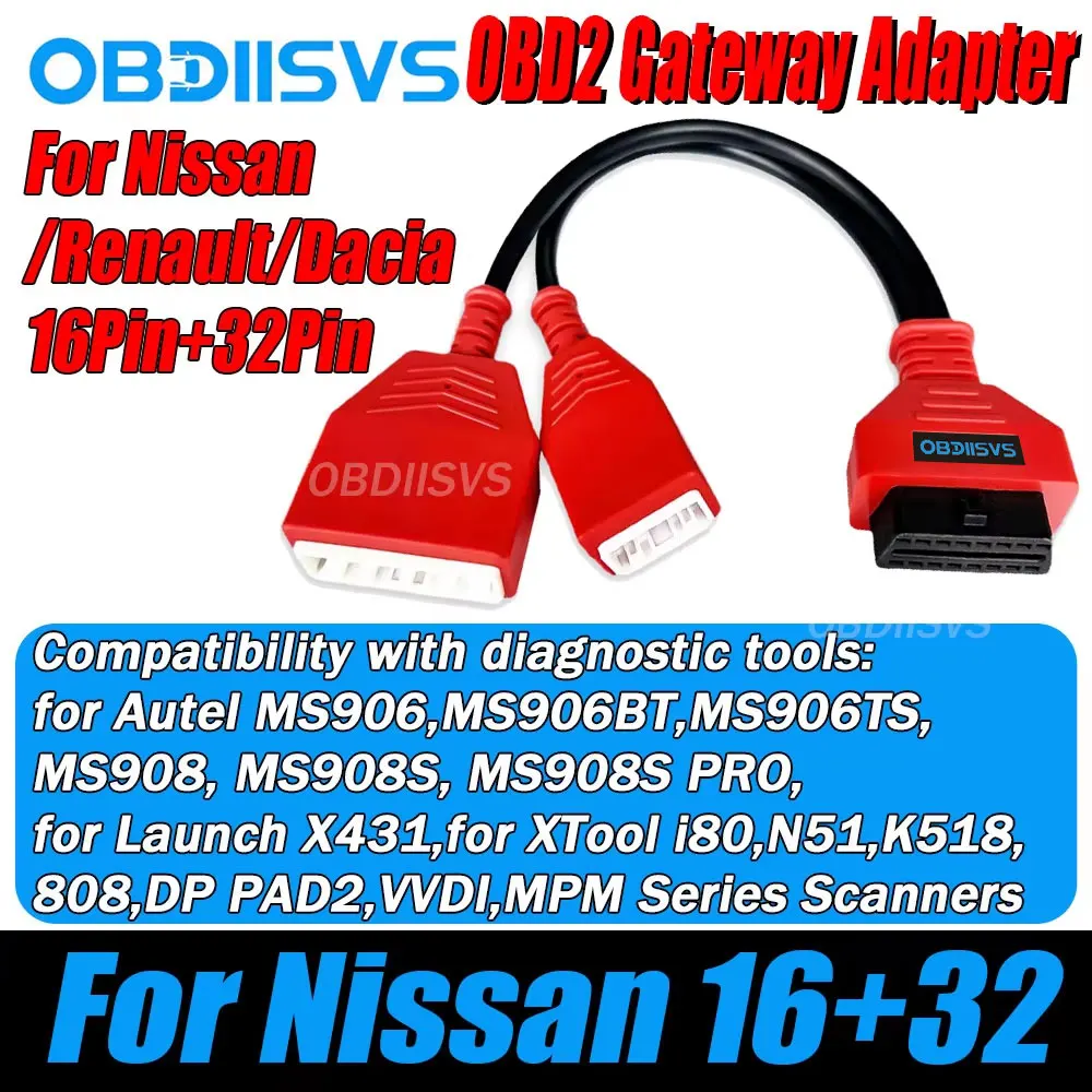 

OBD2 Gateway Adapter 16Pin 32Pin OBD2 Cable For Nissan/Renault/Dacia Vehicle Security Gateway For Sylphy OBD2 Diagnostic Cable