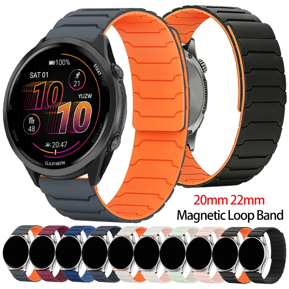 �y�Z�[�����z20mm 22mm �}�O�l�b�g���[�v�o���h Garmin Forerunner 570 265 255 965 165 Vivoactive 6 5 3 pro �x���g �u���X���b�g Garmin Venu 4 3 �X�g���b�v�p