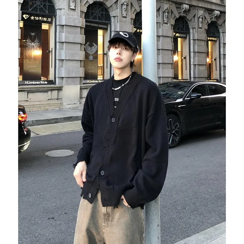 

Cleanfit Knitted Sweater Jaet Men's Spring Autumn Sle Retro Korean System High Sense Sweater Open Cardigan Polyester Fiber