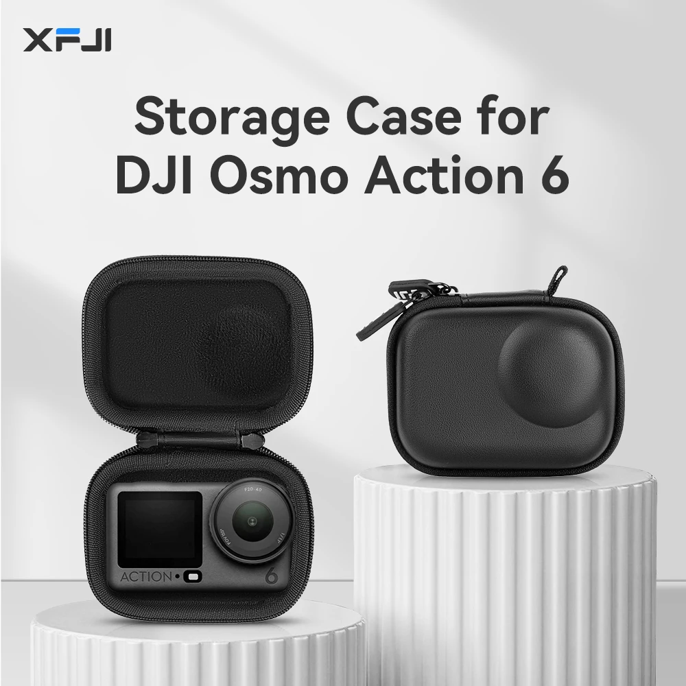 

Carrying Case for DJI Osmo Action 6 Small Storage Bag PU Hard Travel Protector Case Protective Accessories