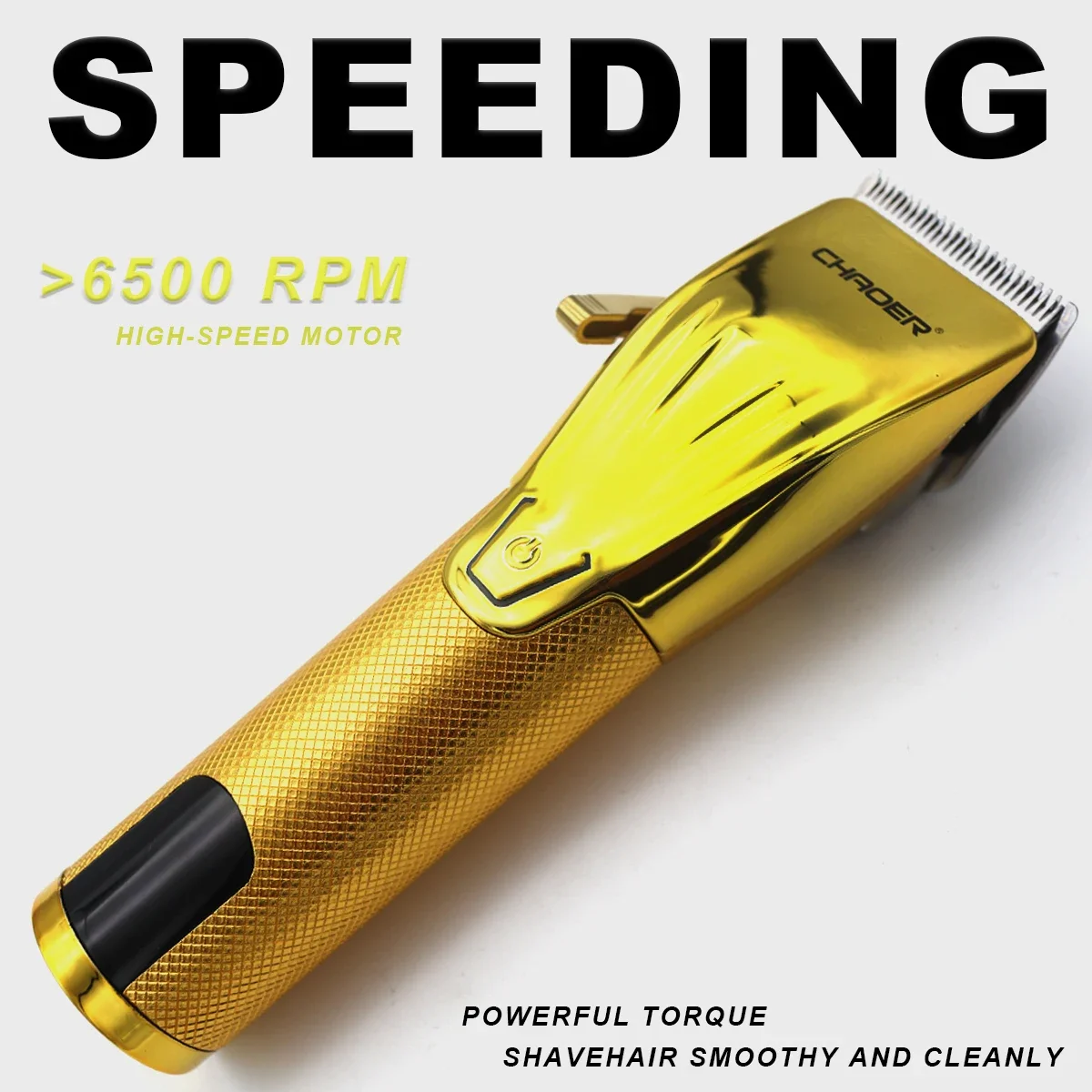 CHAOER C102 Men's Hair Clipper โลหะเต็มรูปแบบจอแสดงผล LED ไร้สายอินเทอร์เฟซ USB ตัดผมมืออาชีพผม Trimmer