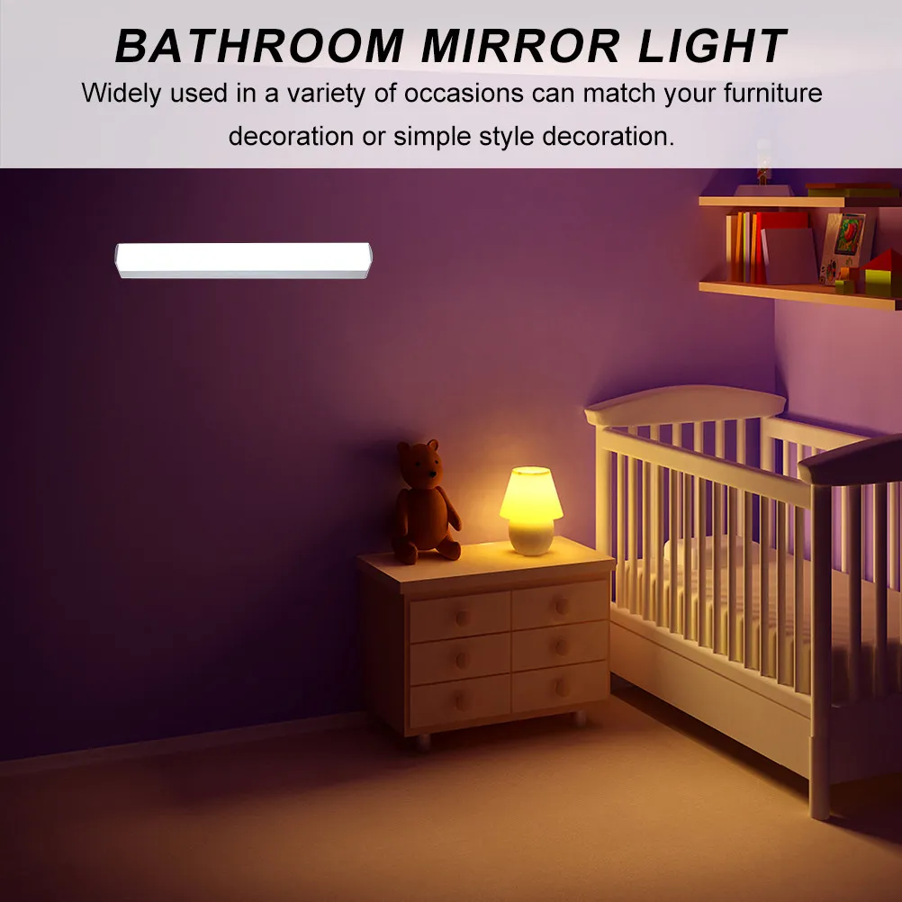 

Светодиодный светильник для зеркала: современный, простой стиль, настенный, легко устанавливаемый, для вертикального и горизонтального использования в ванной комнате и гостиной