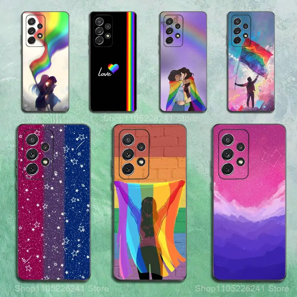 

Bisexual Love Art Flag Case For Samsung S23,S25,S20,S10,S9,S21,S24,S22,Ultra,FE,Plus,Lite,Soft Silicone Black