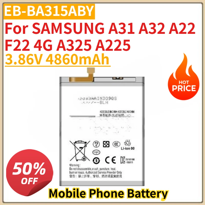 عالية الجودة جديد EB-BA315ABY 3.86 فولت 4860 مللي أمبير بطارية الهاتف المحمول لسامسونج A31 A32 A22 F22 4G A325 A225