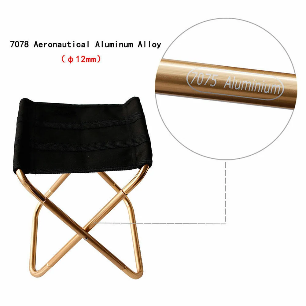 Folding Chair Stools Mini Seat Aluminum Alloy Portable for Outdoor Camping Fishing Picnic Beach Folding Chair Stools