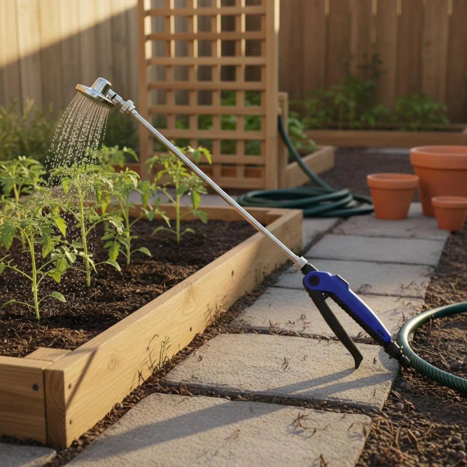 Adjustable Alloy Watering Sprayer with 360 Degree Spray Head for Home Garden Vegetable Patch and Car Cleaning