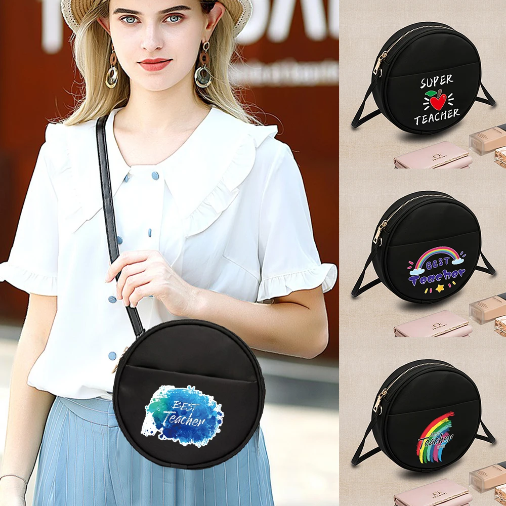 

Small Round Bag Ladies Shoulder Bag Crossbody Bag Women's Fashion Teacher Print Casual HandBag 2022 New Harajuku Style