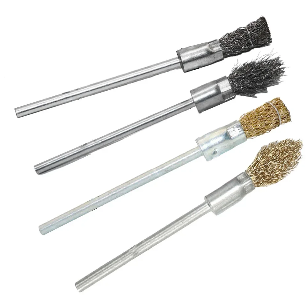 Steel Wire Brushes  Abrasive Polishing Brushes 6mm Extended Shank Drill Rotary Tools Metal Rust Removal Brush Polishing Tool