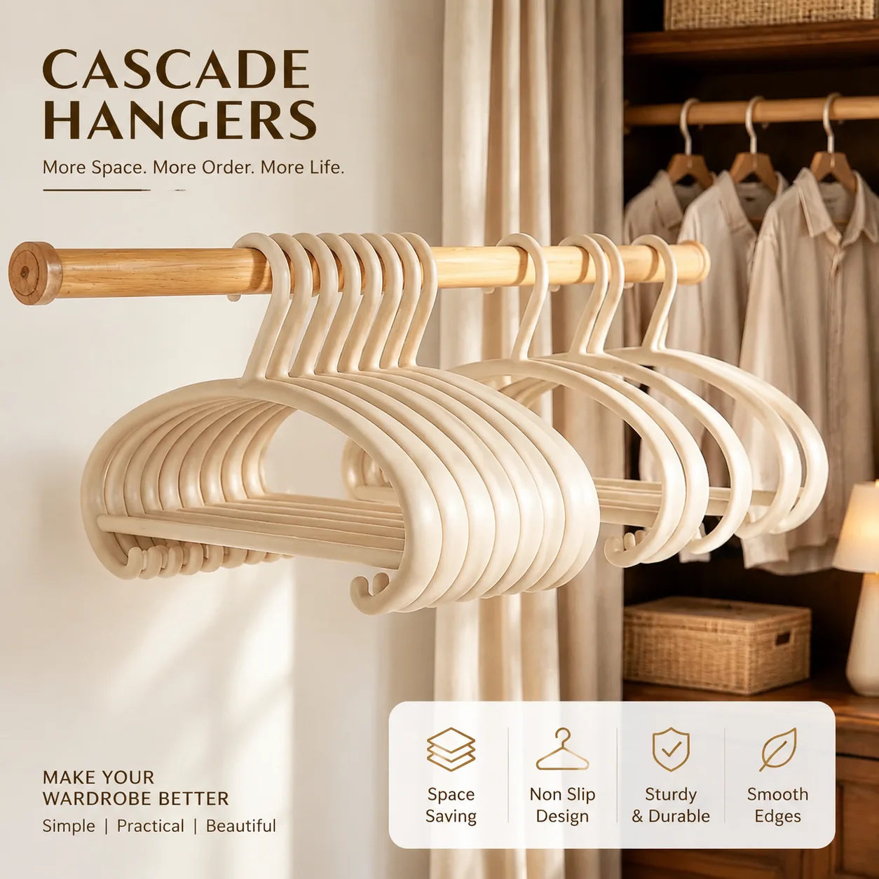 Heavy-Duty Non-Slip Clothes Hanger for Sweaters – Thickened Plastic Garment Organizer with Anti-Mark Design