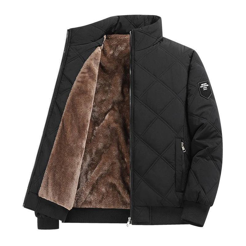 남성 코트 두꺼운 따뜻한 봄버 재킷 가을 겨울 플리스 안감 재킷 남성 겨울 의류 파카 플러스 사이즈 M-8XL 패딩 재킷