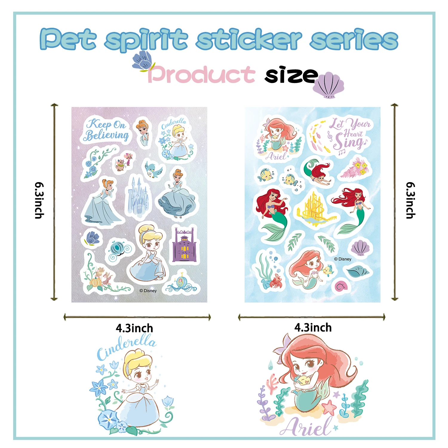 8/16/32 pçs disney princesa série fazer um rosto quebra-cabeça adesivos neve branca rapunzel decalque diy bagagem telefone guitarra copo skate