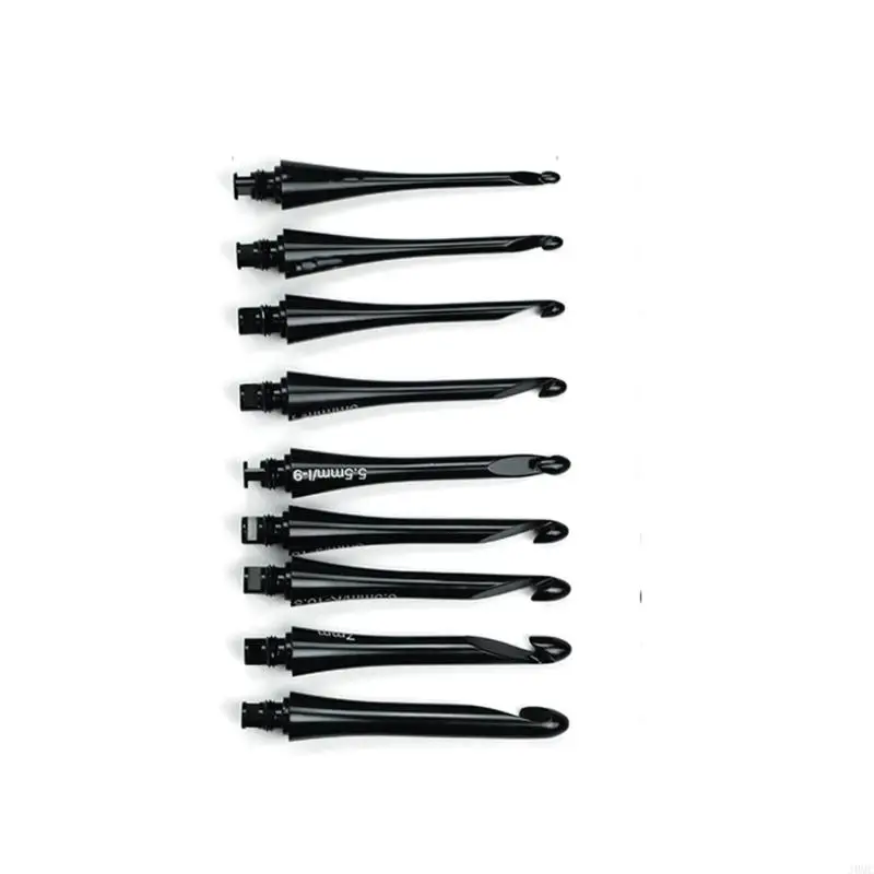 

9 Piece Aluminum Crochet Hook Set With Ergonomic Handle And Storage For Knitting Projects J0MC
