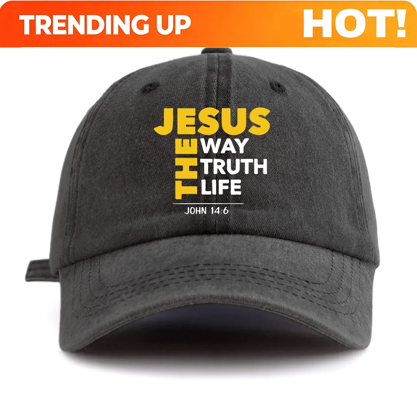 Customization 1 Pc JESUS CROSS Print Washed Baseball Cap, Classic Casual Stylish, Perfect Gift For Families And Friends