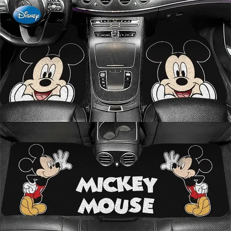 Dywaniki samochodowe Disney Mickey i Minnie Cartoon Wire Ring Uniwersalne, odporne na zabrudzenia, wodoodporne, antypoślizgowe dywaniki samochodowe