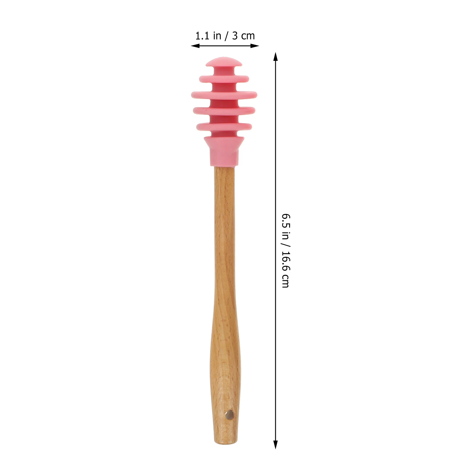 

3 Pcs Pink 2 Red Silicone Stirring Rod Spoon Mixing Stick Straw Beech Wood Reusable Kitchen Fruit Jam Coffee Tea Drink