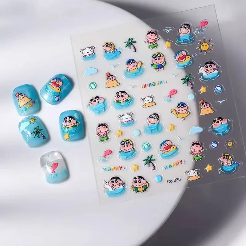 Autocollants Shin-Chan Adhésifs pour Nail Art, Adhésifs Étanches, Dessin Animé, ixà la Piscine d'Été, pour Enfants, Vente en Gros