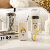 Portable Travel Toothbrush Holder Set Compact Organizer Case for Toothpaste Mouthwash Cup Bathroom Toiletries Storage Box