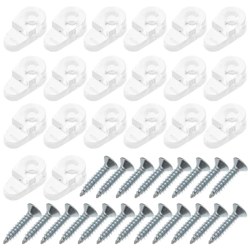 

100pcs Glass Wardrobe Clamps Mirror Clips Wall Mount Bathroom Mounting Abs Clothes Racks Durable Smooth Long Use Sturdy