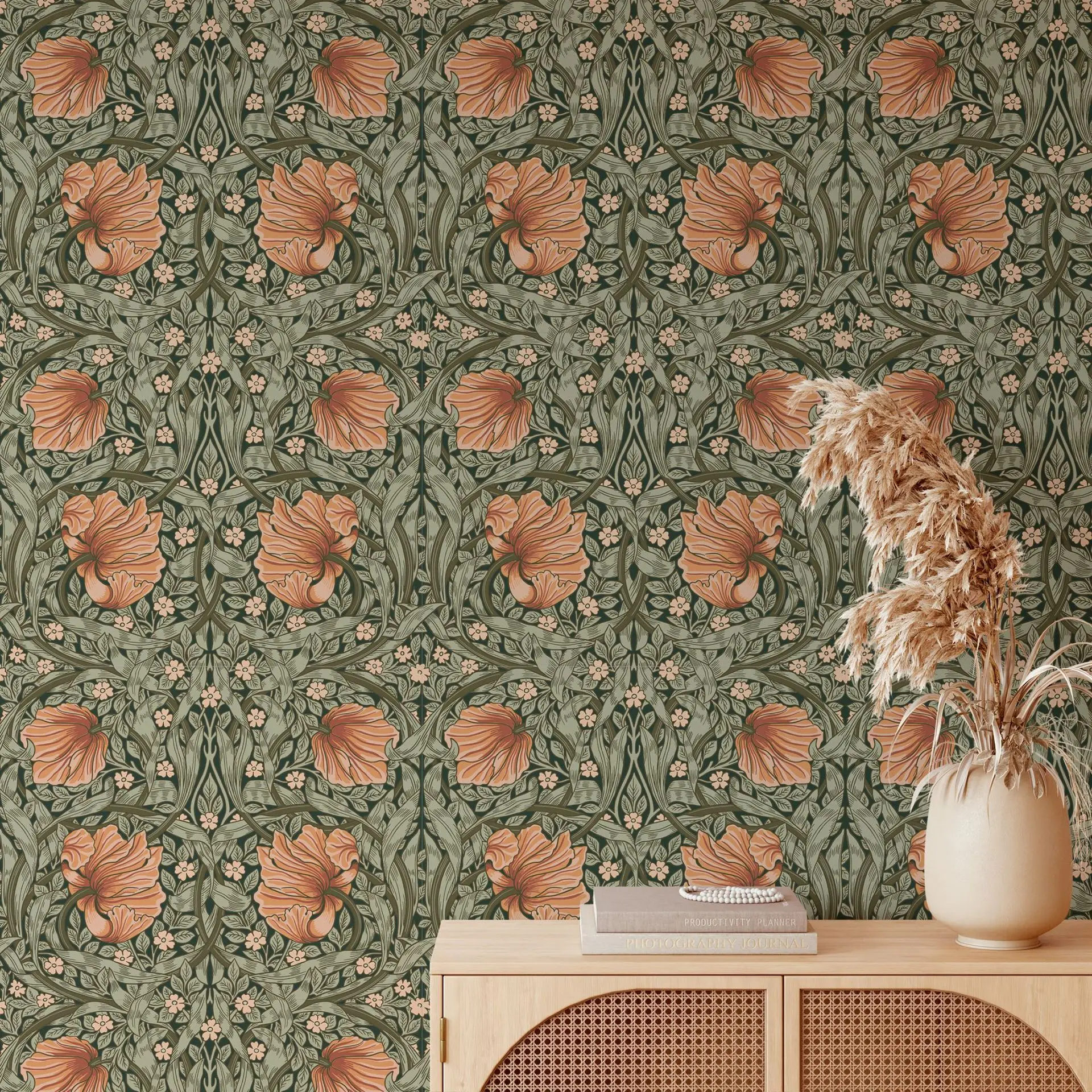 Peel and Stick Vine Floral Wallpaper Bedroom Self Adhesive Waterproof Contact Wall Paper for Kitchen Cabinet Furniture