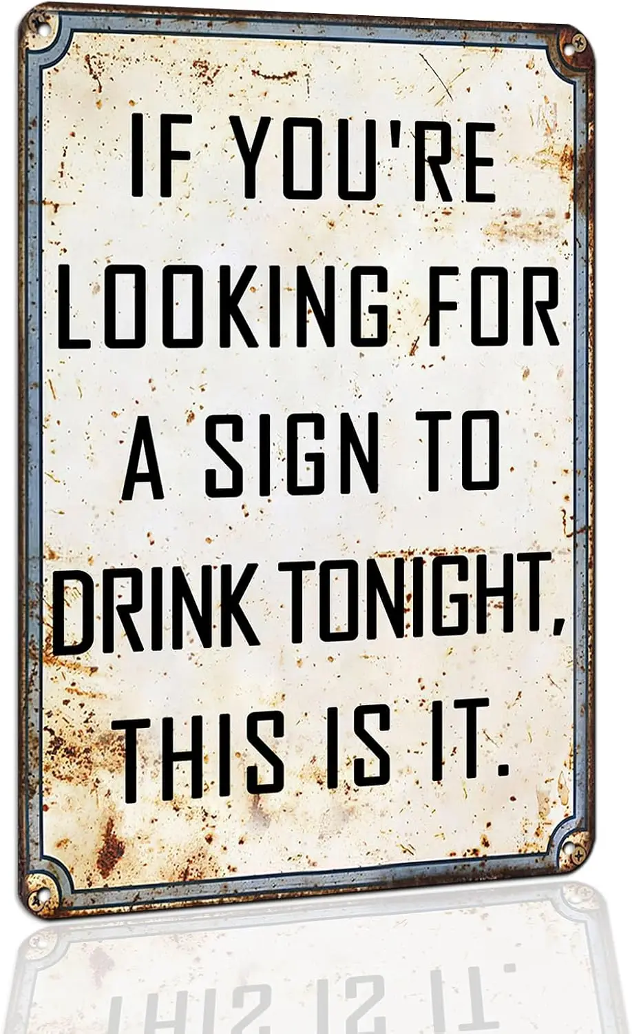 Hesanqian Funny Drinking - Vintage Metal Tin Wall Art, 8X12 Inch | If You're Looking For A Sign To Drink Tonight, Home Bar, Man