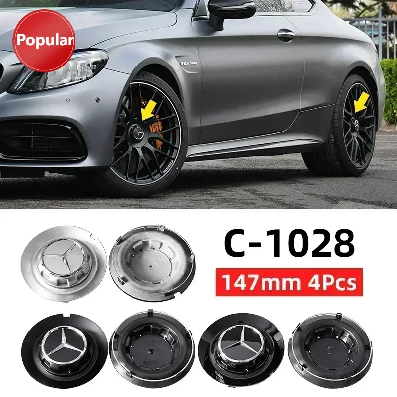 

# 4 шт. 147 мм C-1028 17028 автомобильный Стайлинг, центральная крышка ступицы, значок, автомобильные аксессуары для Mercedes Benz AMG G350 G500 G63 G65