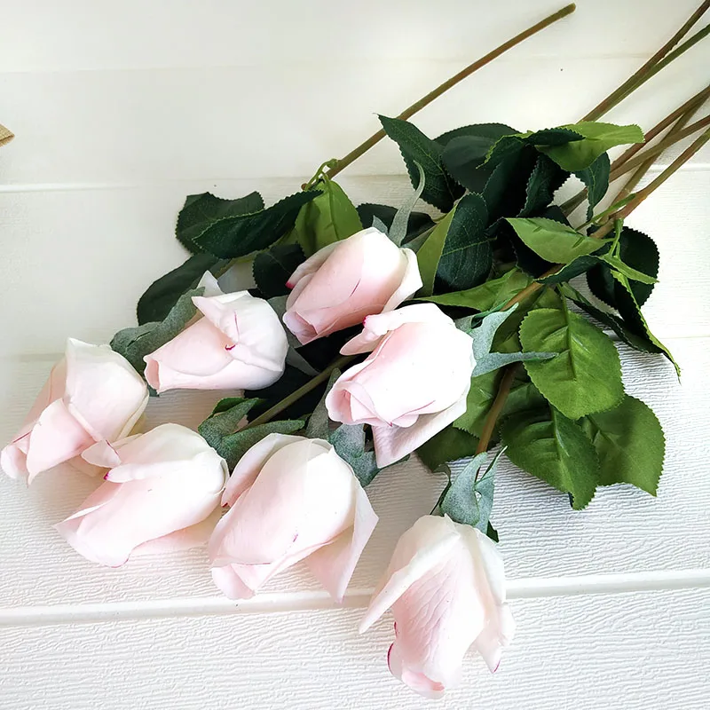 12pcs/Lot Rose Latex Artificial Flowers Real Touch Rose Flowers Home Decorations for Wedding Birthday Party Decor Branch Bouquet