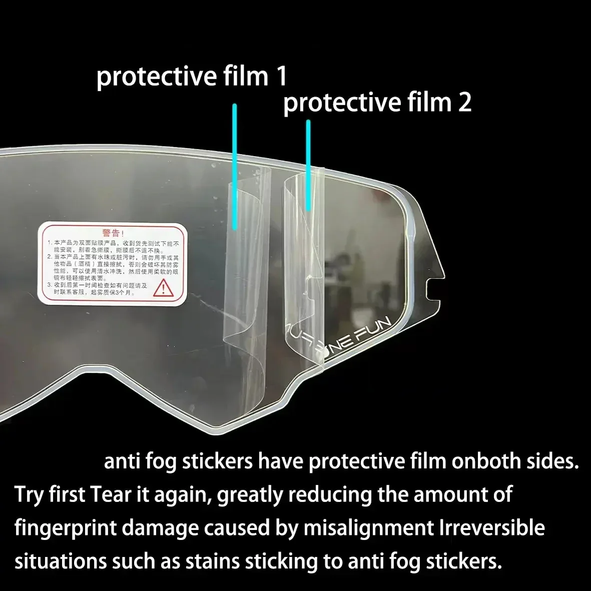 Film anti-buée pour visière de casque, pour conductrice DT Mark-1