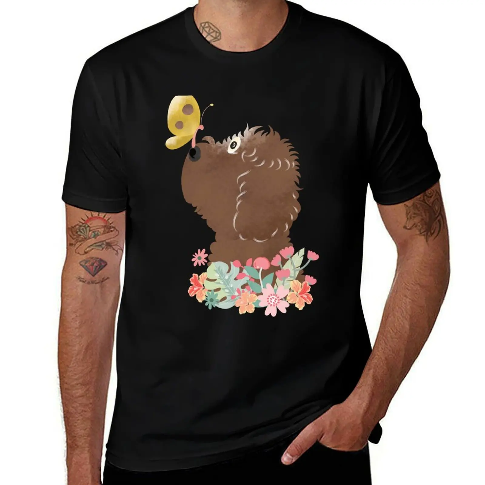 

Hello Spring! Chocolate Goldendoodle Labradoodle Cockapoo Cavapoo Aussiedoodle T-Shirt t shirts for man graphic funny T-Shirt