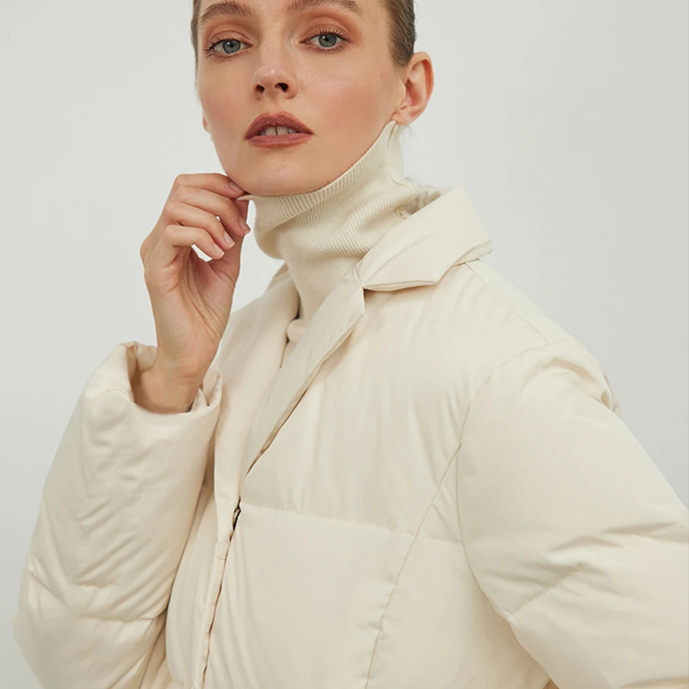 Mkyn white duck down coats, women loose ultralight windproof parkas, casual down jacket outerwear