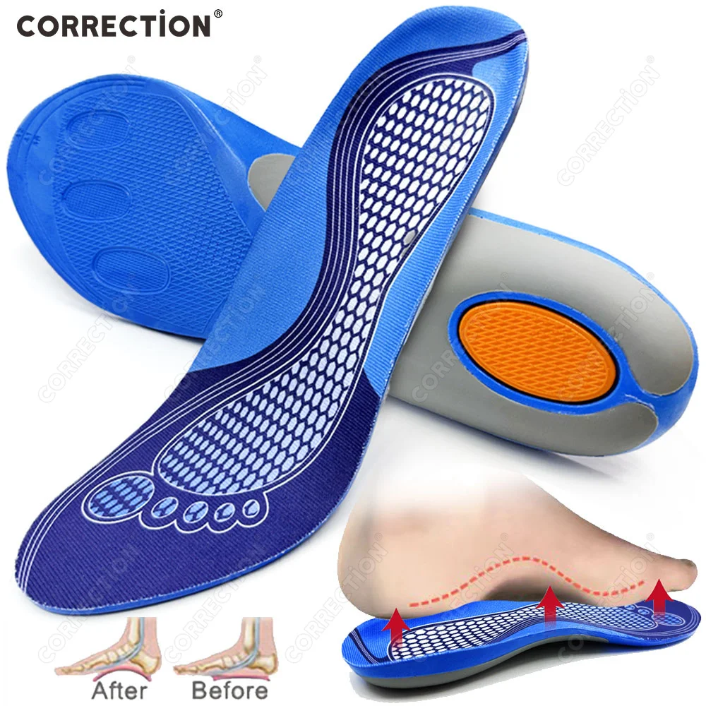 

CORRECTION Sport Insoles for Shoes EVA Sole arch support Flatfoot Shock Absorption Cushion Running Orthopedic Care Insole Unisex