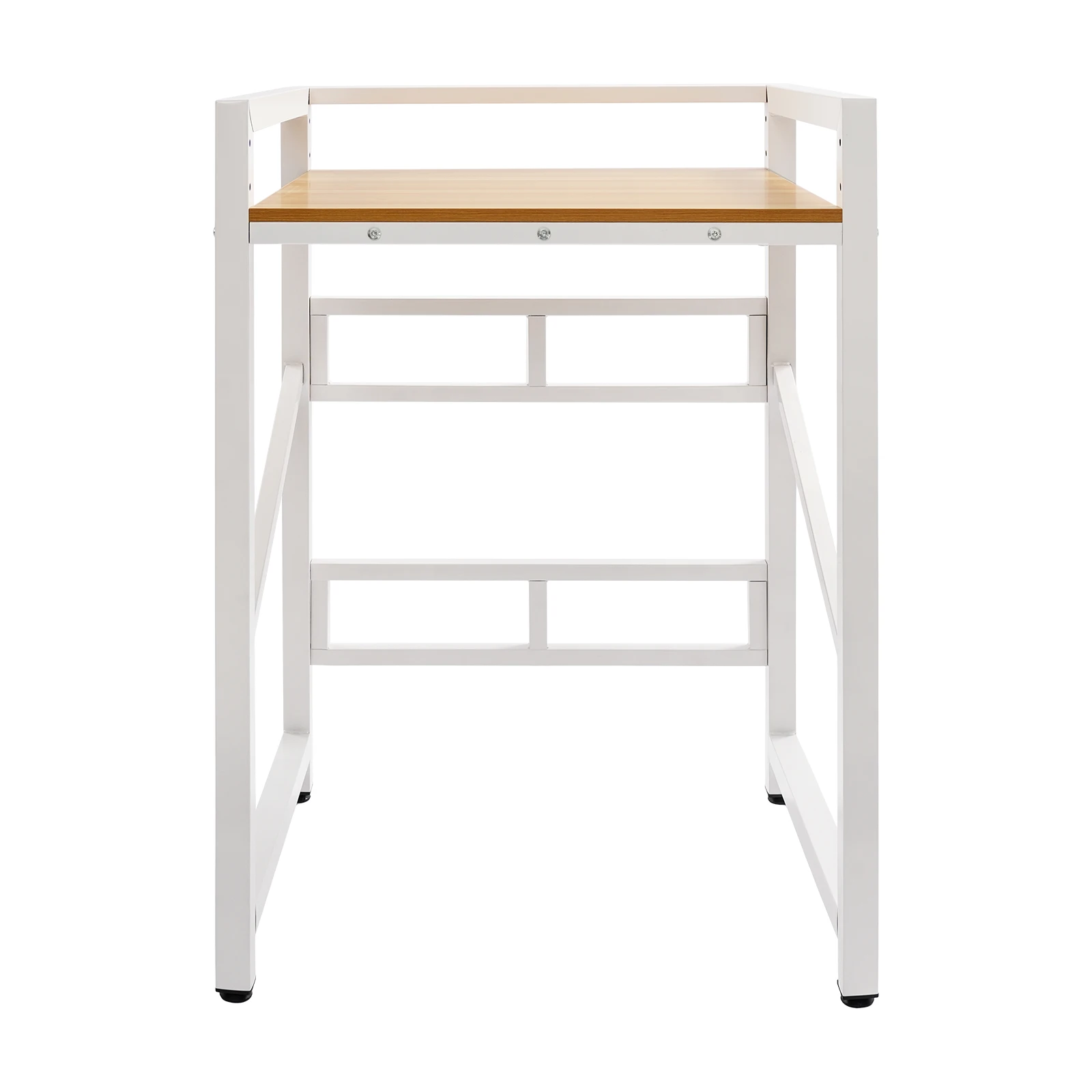 73×63×105cm Heavy Duty Washing Machine Shelf,Washer Dryer Stacking Rack, 661lbs Load, Iron & Density Board, White/Yellow, 3 Heights, for Laundry Room, Bathroom, Kitchen, Studio