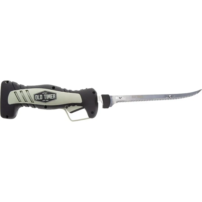 

Old Timer Li-Ion Cordless and 110V Electric Fillet Knives with 8in Fully Serrated S.S. Blades,Self Draining Carry Case