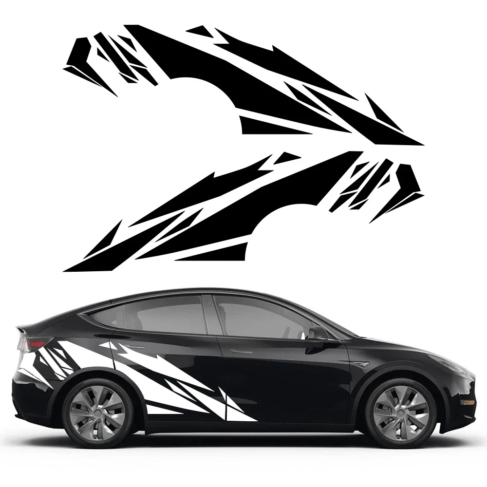Pattern Graphic Decal For Tesla Model Y 2017-2023 Car Door Side Stickers Waterproof Vinyl Film Auto Exterior Car Accessories