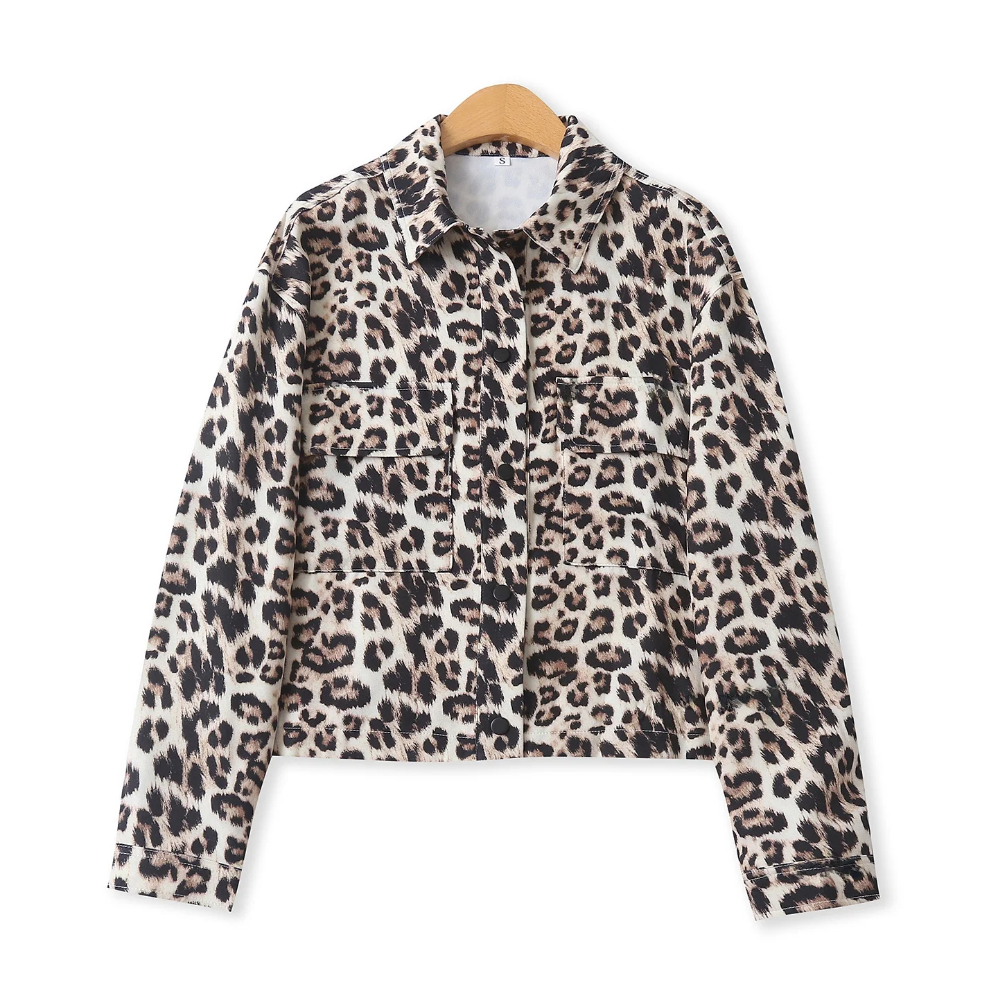 

Trendy Leopard Print Loose Long Sleeve Shirt Button down Versatile Retro Style Women's Outerwear Spring Summer New Arrival