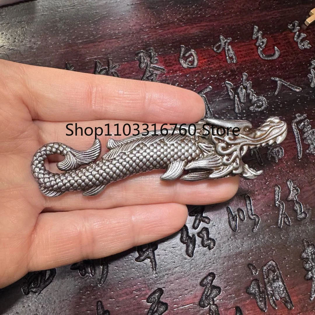 Pure iron solid fish dragon pendant retro sky iron hand handle creative decorative ornament Guochao Chinese style bottle opener