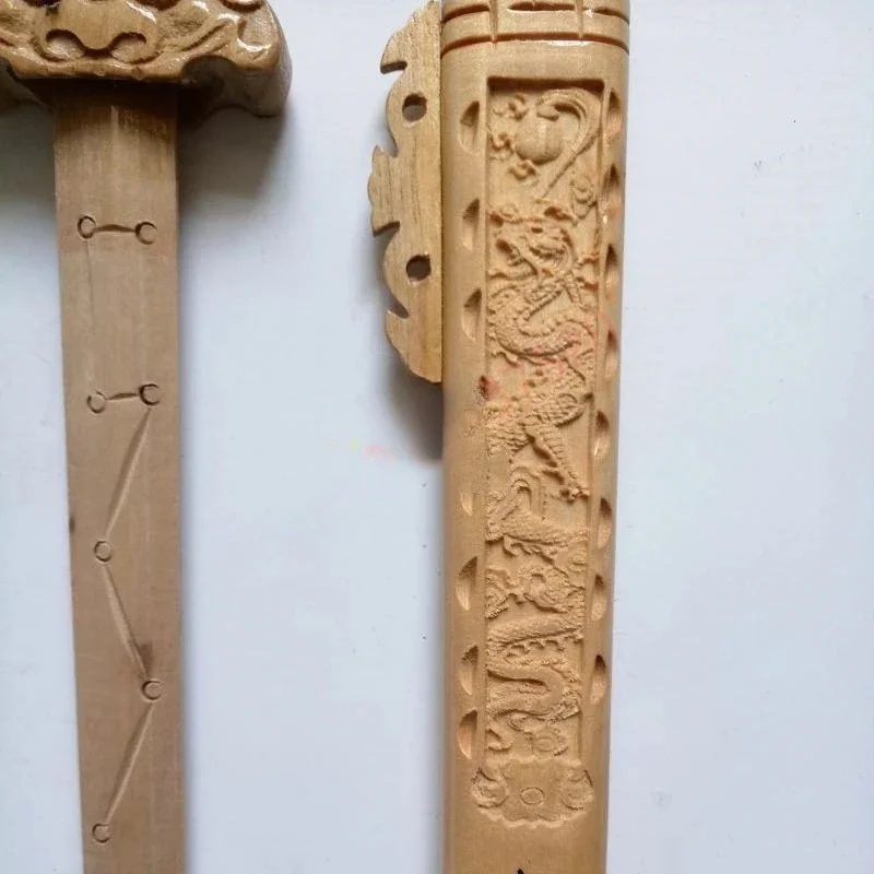 Taoist products, Zhengyi Taoism, peach wood sword, 29 cm Seven Star peach wood sword, log color