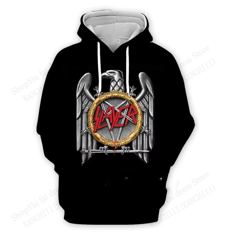 Sudadera con capucha Slayer Rock Band Slayer, sudaderas con estampado 3d, sudadera con capucha de gran tamaño a la moda para hombres y mujeres, sudaderas para mujeres, ropa para hombres con calavera