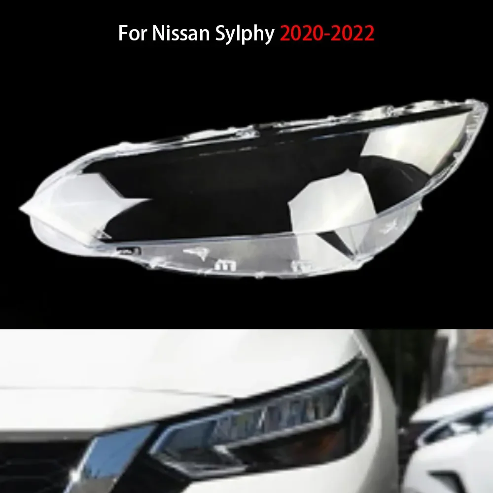 

For Nissan Sylphy 2020-2022 Front Car Transparent Lampcover Lampshade Caps Shell Auto Light Glass Lens Headlight Cover