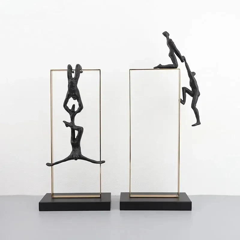 Bungee Jumping Extreme Athlete Figures Sculpture Climbing Character Resins Statue Abstract Crafts Desk Decoration Ornaments