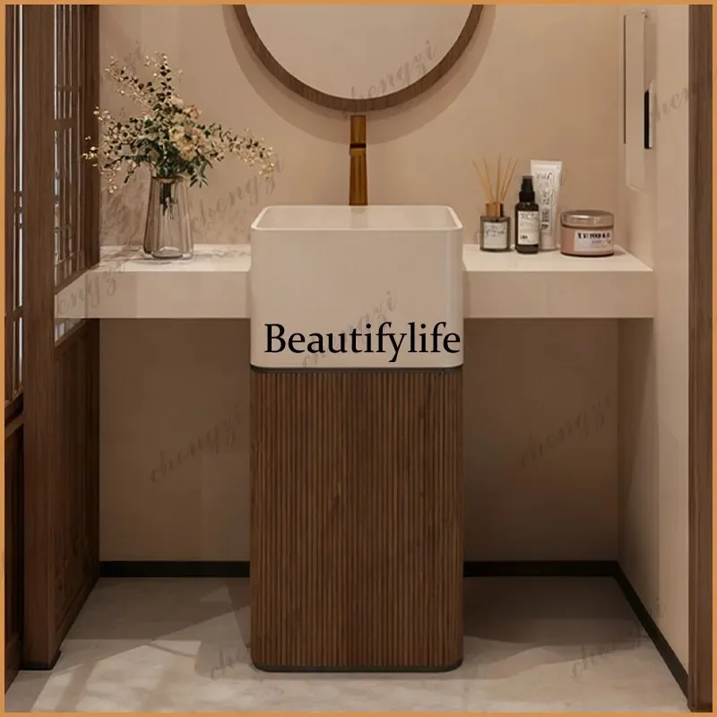 K153  medieval style wash basin, bathroom integrated floor-to-ceiling washstand, designer home improvement  creative column basi