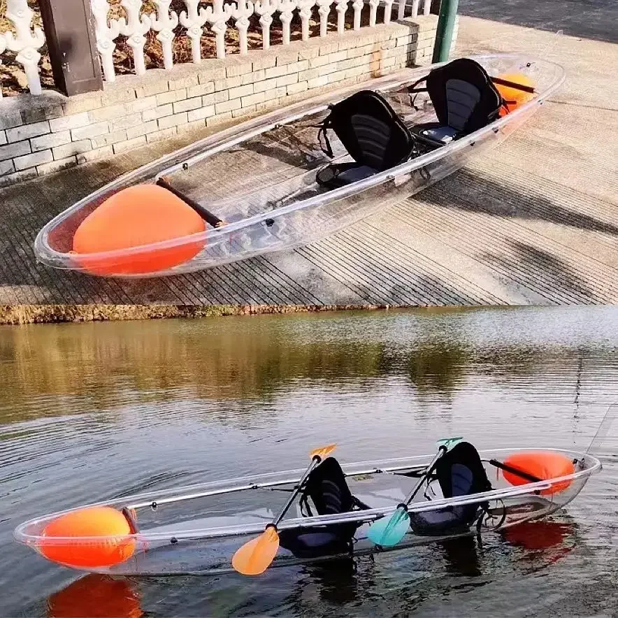 

ULTTY Popular PC Transparent Kayak, Double Seat Clear Canoe for 2 Person