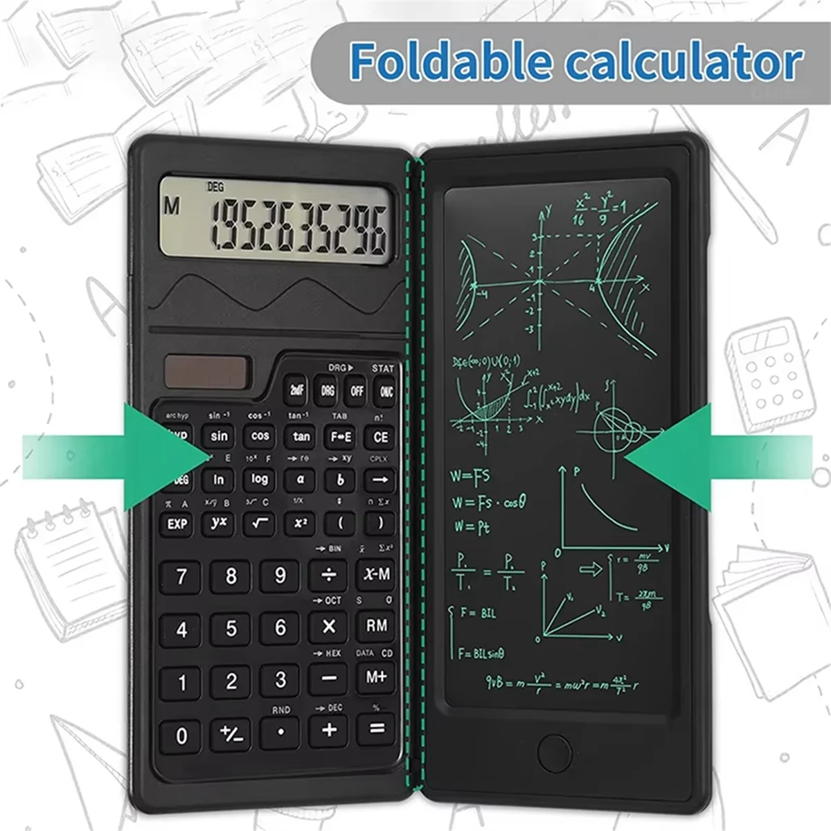 ABLG Solar Scientific Calculator with LCD Notepad Functions Professional Portable Foldable Calculator for Students