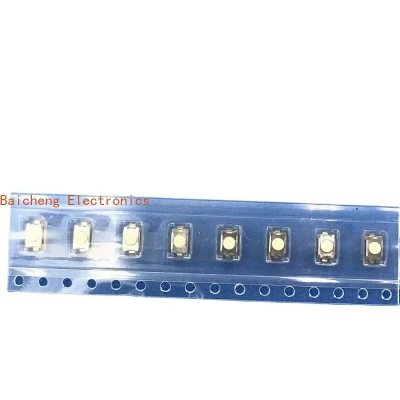 100PCS Vertical turtle patch 2-pin 3 * 4 * 2 touch button micro movement white button switch