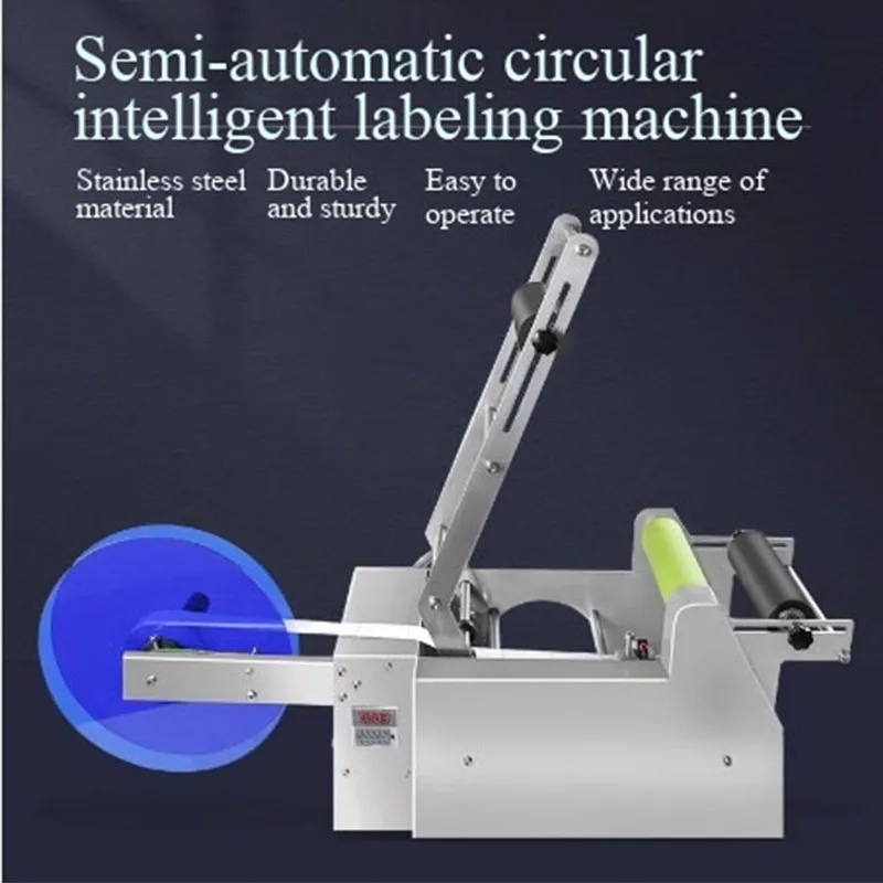 Applicatore di etichette 220V Confezionatrice manuale semiautomatica per etichettatrice per tubi di latta per bottiglie rotonde in plastica