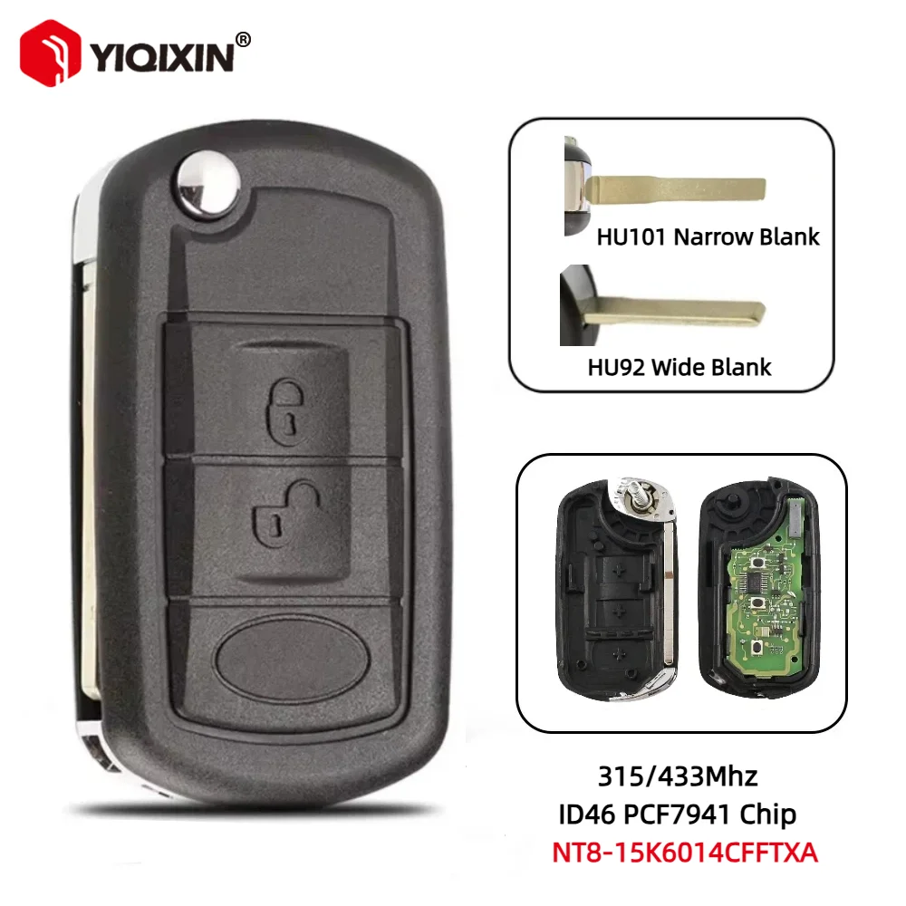 3 Button Flip Remote Control For Range Rover Sport LR3 Land Discovery 315Mhz 433MHz ID46 PCF7941 Chip Folding Remote Car Key Fob