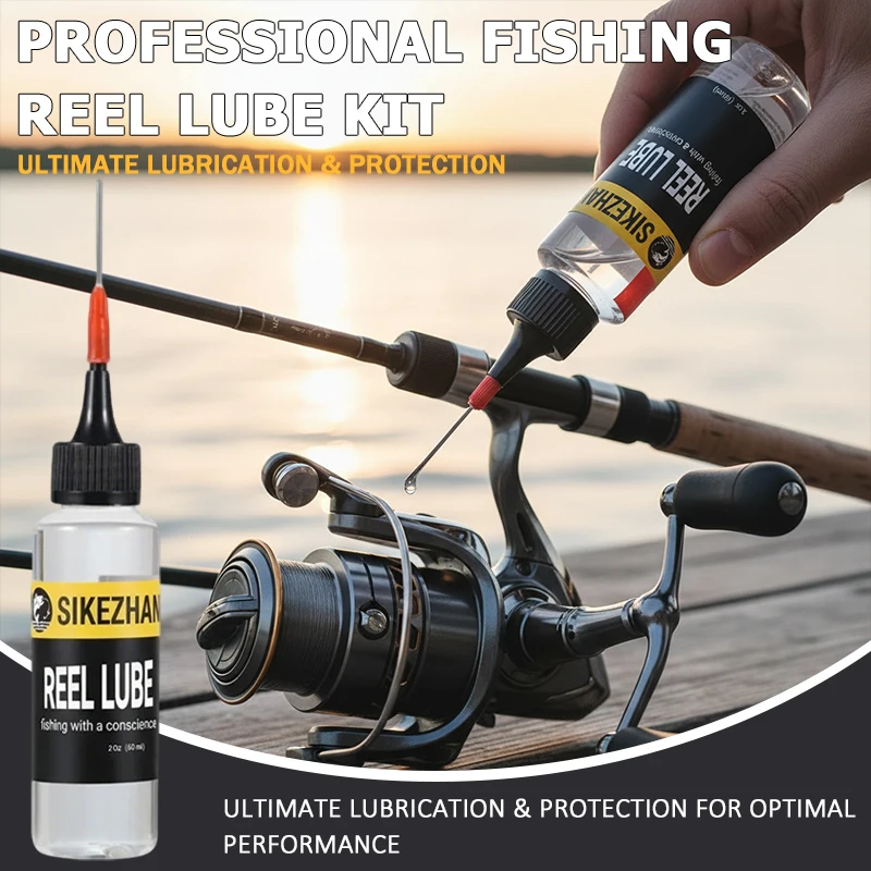 Aceite Profesional para Carretes de Pesca, Lubricante de Grado Marino para Rodamientos de Carretes de Spinning y Baitcasting, SIKEZHAN 60ml, Aguja de Precisión